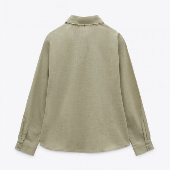 Zara Beaded Collar Shirt - Picture 3 of 5